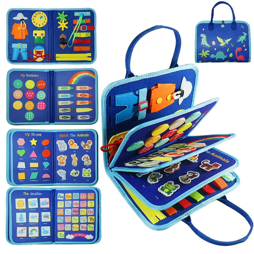 🌈 LearnBloom™ Montessori Activiteitenbord – Spelend Leren & Ontdekken