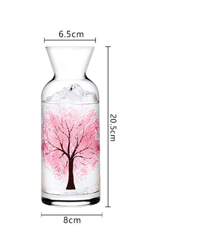 Sakura Kleurveranderende Glazen Waterkaraf – Kersenbloesem Karaf met Magisch Effect