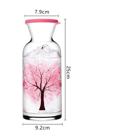 Sakura Kleurveranderende Glazen Waterkaraf – Kersenbloesem Karaf met Magisch Effect