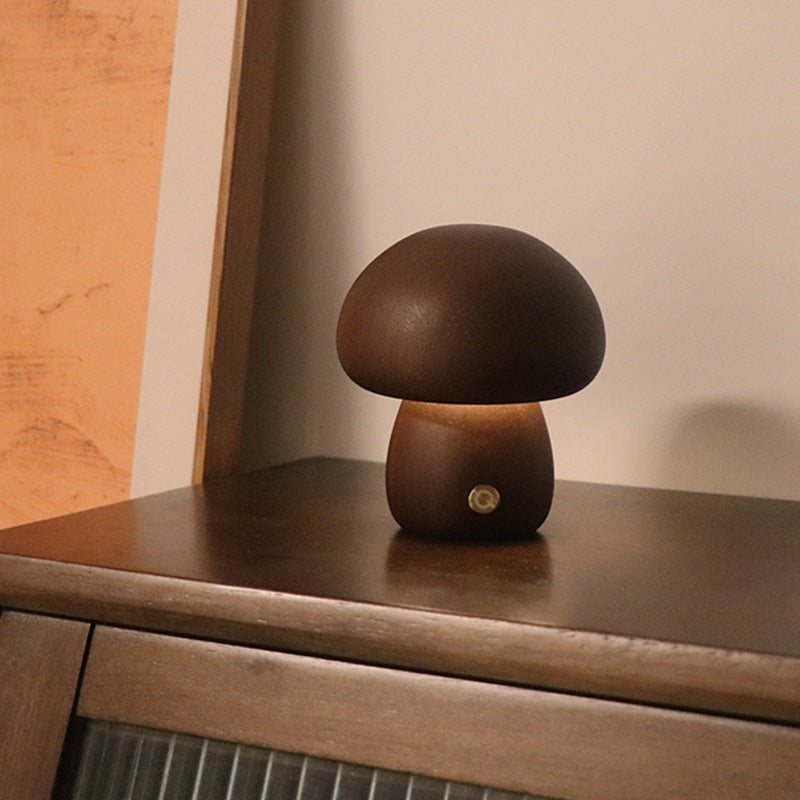 LumiMush™ Wooden Night Light – Zachte Gloed & Magische Rustmomenten