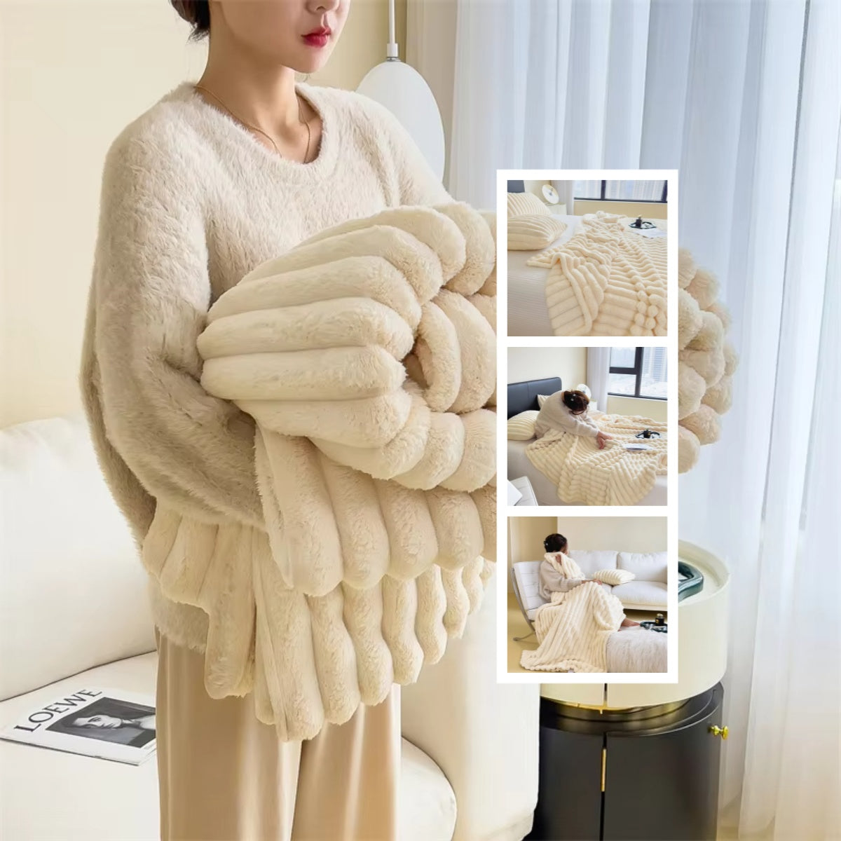 SoftWind Bubble Faux Fur Plaid – Zachte Luxe om Je In te Hullen
