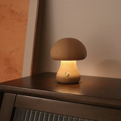 LumiMush™ Wooden Night Light – Zachte Gloed & Magische Rustmomenten