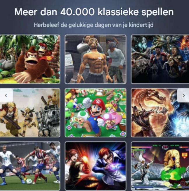 Retro Game Console Stick +40000 Klassieke Spellen & 2 Draadloze Controllers!