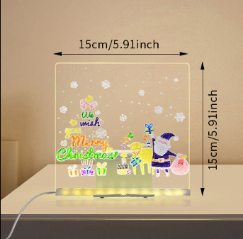 LED Acrylic Message Board – Herbruikbaar Lichtgevend Schrijfbord met Nachtlampfunctie