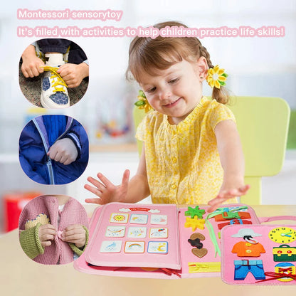 🌈 LearnBloom™ Montessori Activiteitenbord – Spelend Leren & Ontdekken