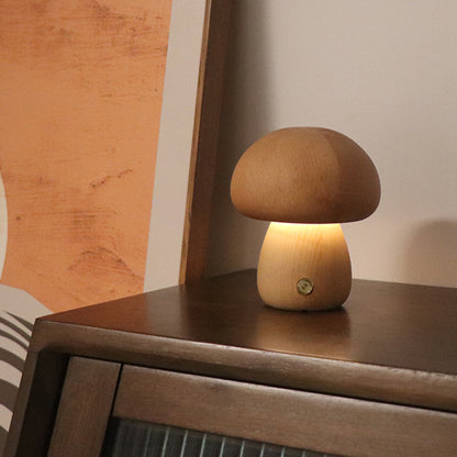 LumiMush™ Wooden Night Light – Zachte Gloed & Magische Rustmomenten