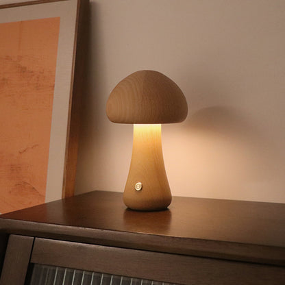 LumiMush™ Wooden Night Light – Zachte Gloed & Magische Rustmomenten