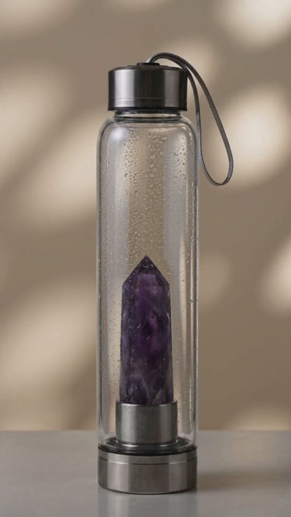 Crystal Waterfles met Amethist -